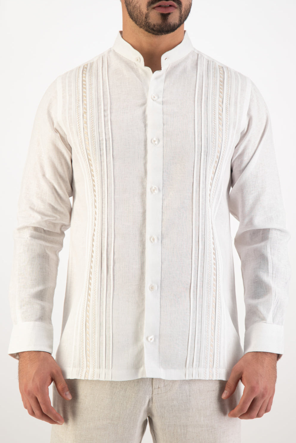 Camisa Huesca Blanca Cuello Mao