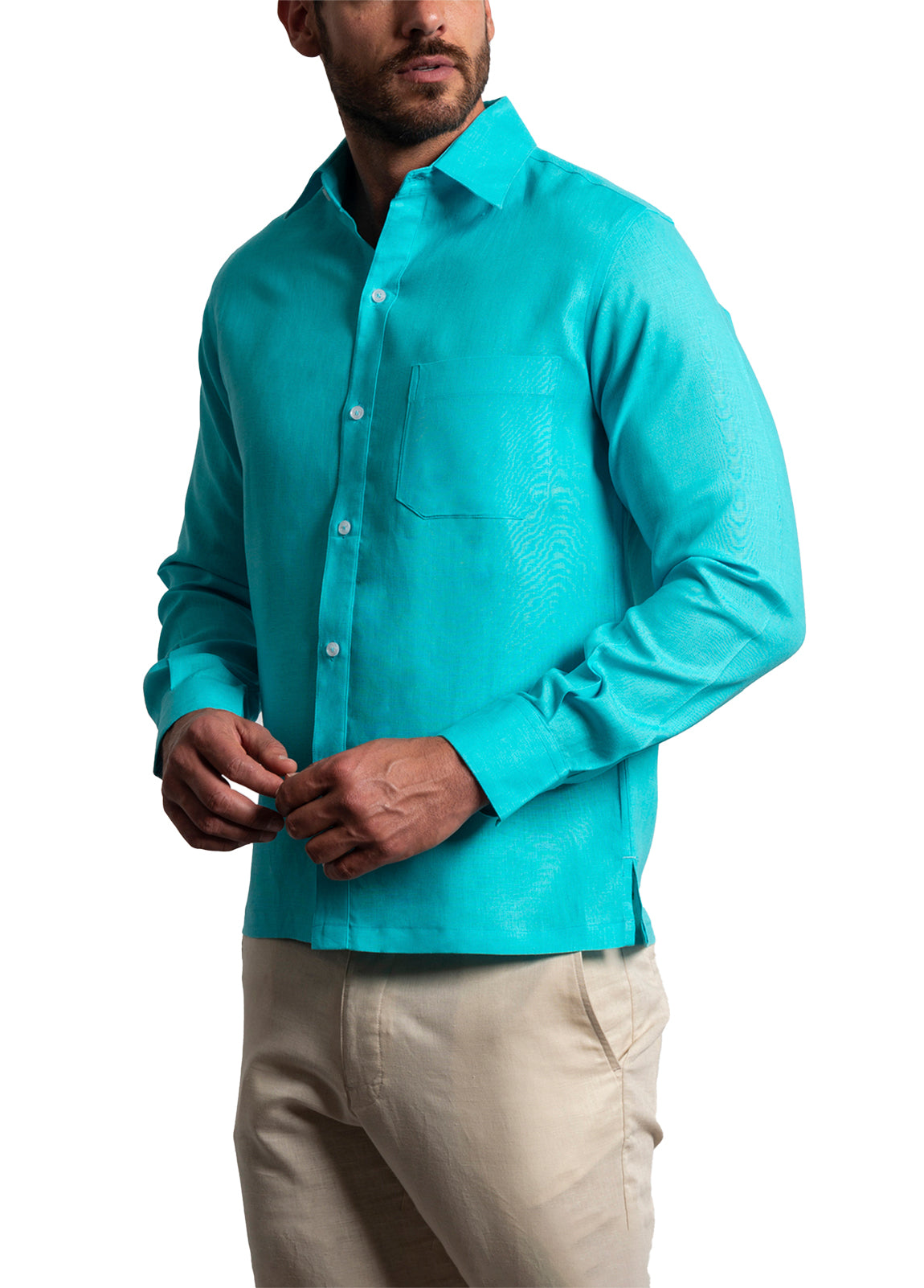 Color Aguamarina Camisa De Hombre Color Verde Agua Camisa Verde