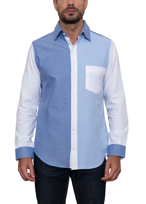 Camisa Mónaco Oxford Blues & White Color Block