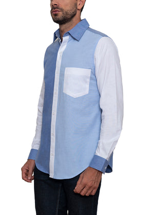 Camisa Mónaco Oxford Blues & White Color Block