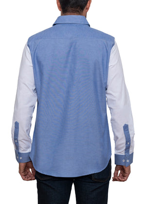 Camisa Mónaco Oxford Blues & White Color Block