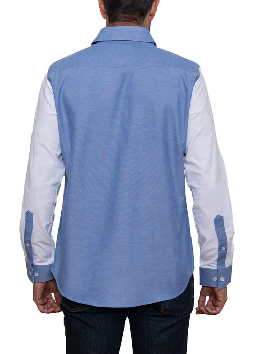 Camisa Mónaco Oxford Blues & White Color Block