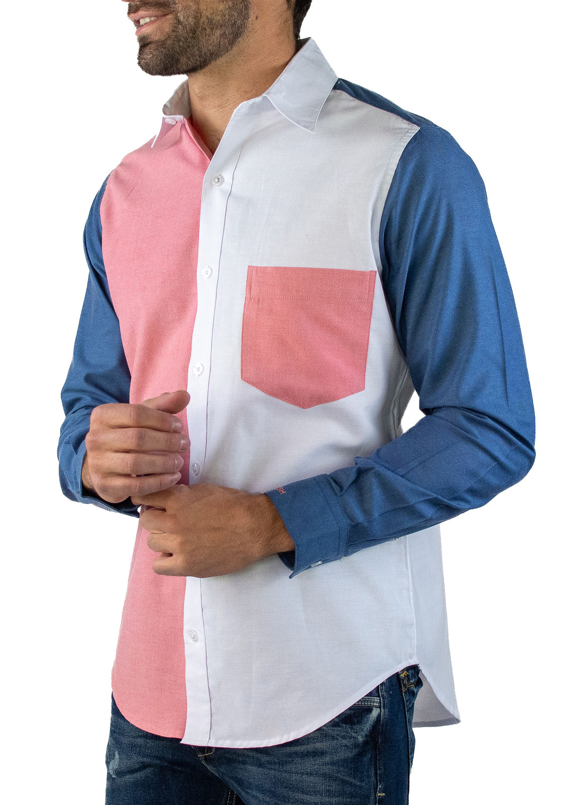 #color_blue & coral color block
