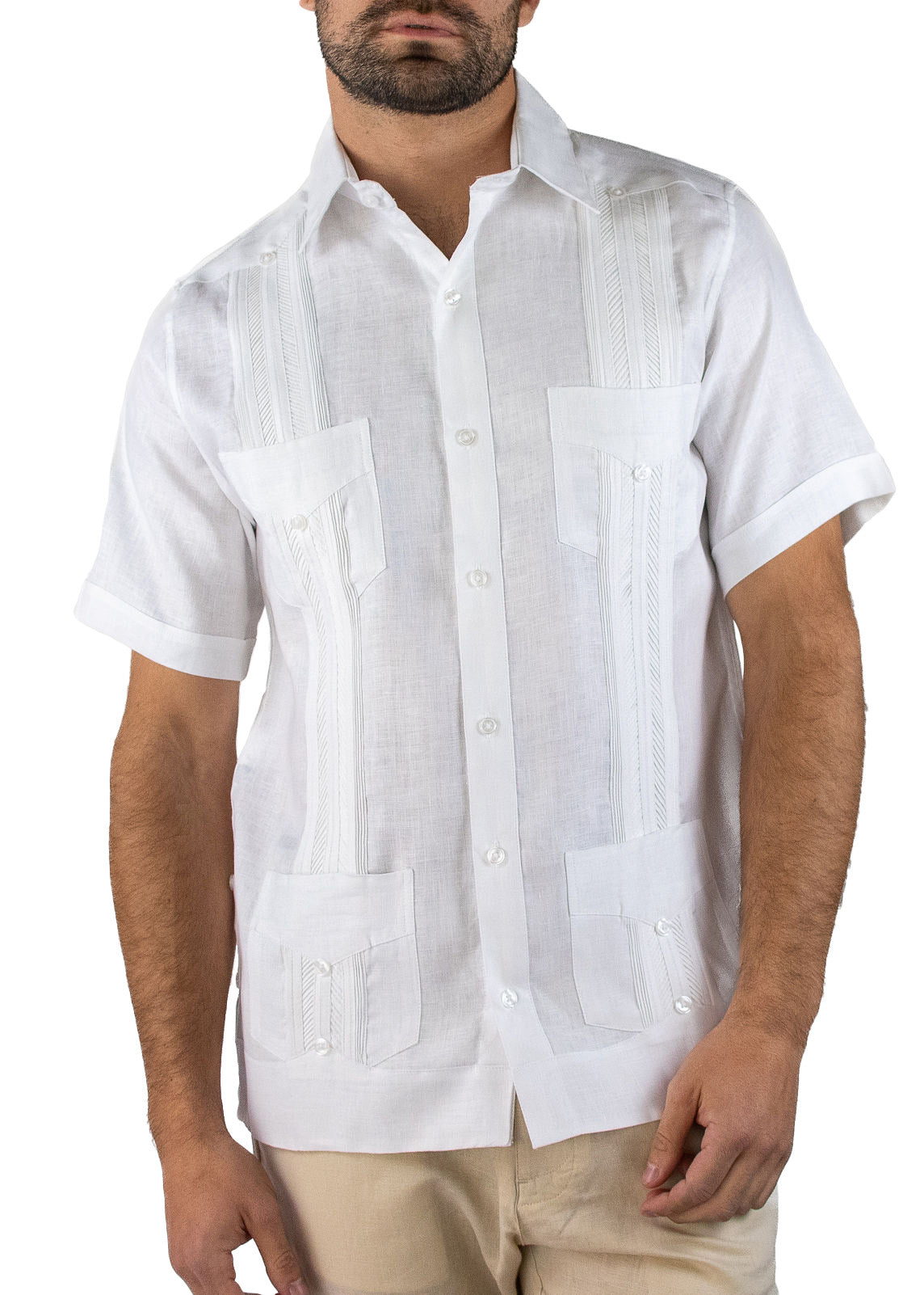 Guayabera Plumilla Manga Corta Blanca